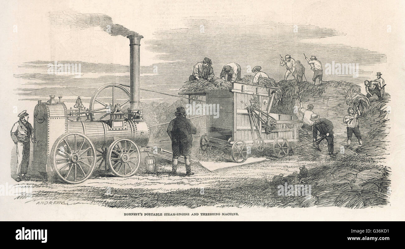 Hornsby Dampf betriebene Dreschmaschine Datum: 1851 Stockfoto
