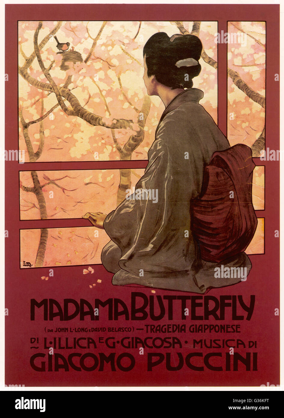 Abdeckung der Partitur von Madame Butterfly von Puccini Datum: ca. 1904 Stockfoto