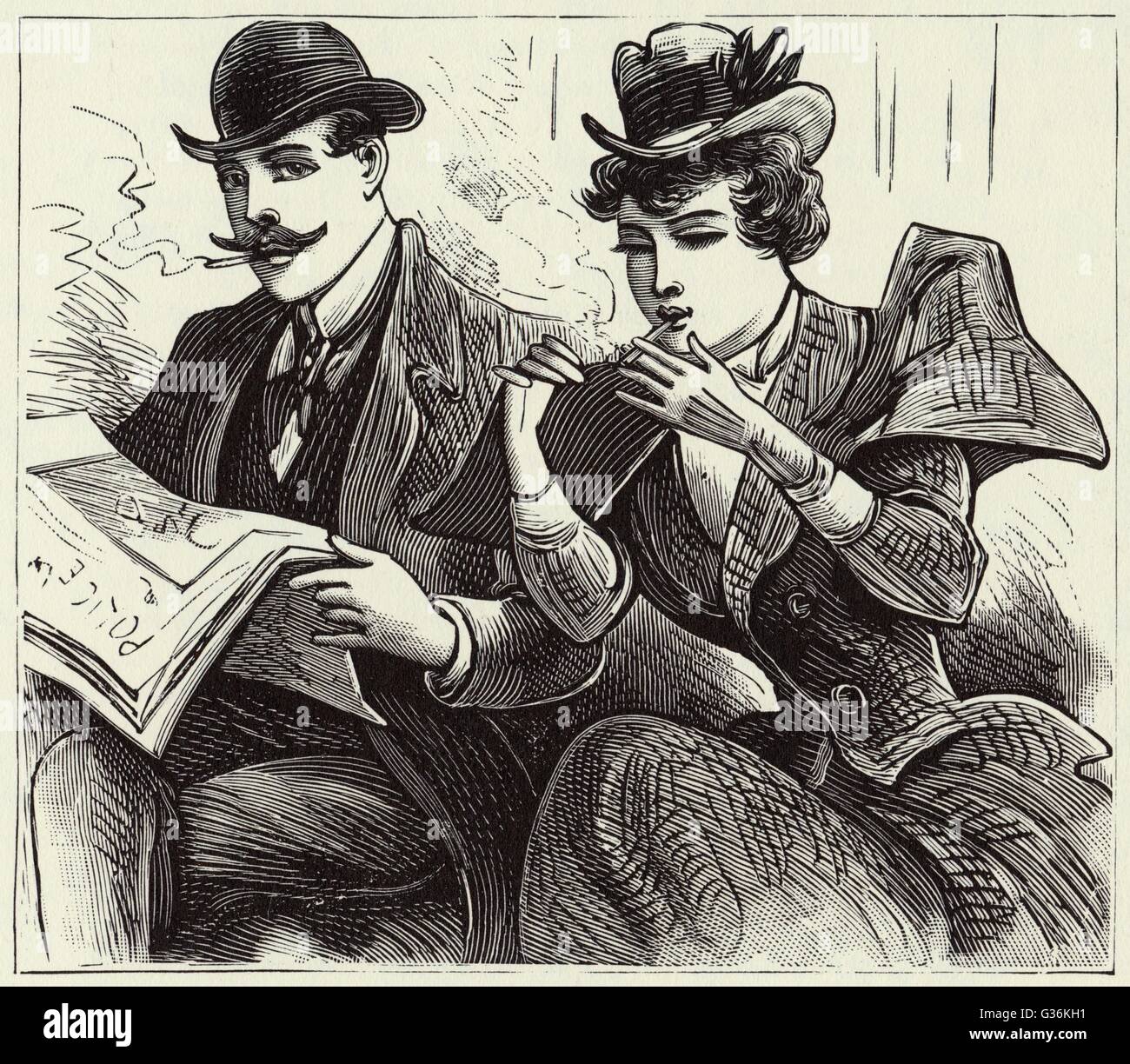 Leute, die Zigaretten rauchen Stockfoto