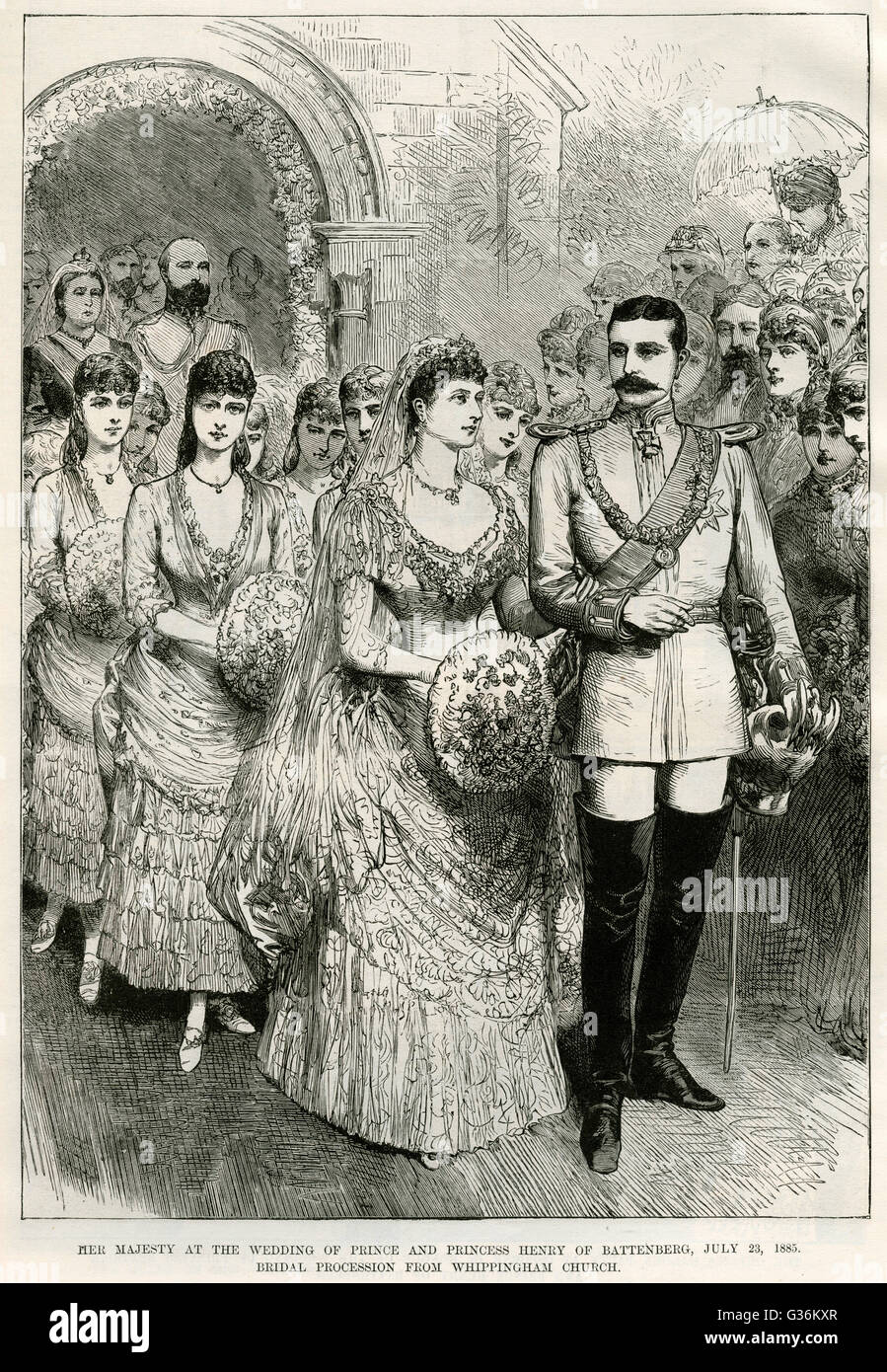 Hochzeit von Prinzessin Beatrice mit Prinz Heinrich von Battenberg Stockfoto