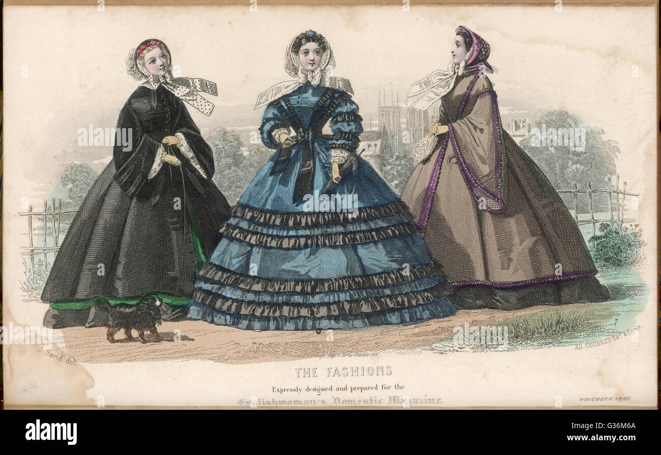 Viktorianische Mode 1860 Stockfoto