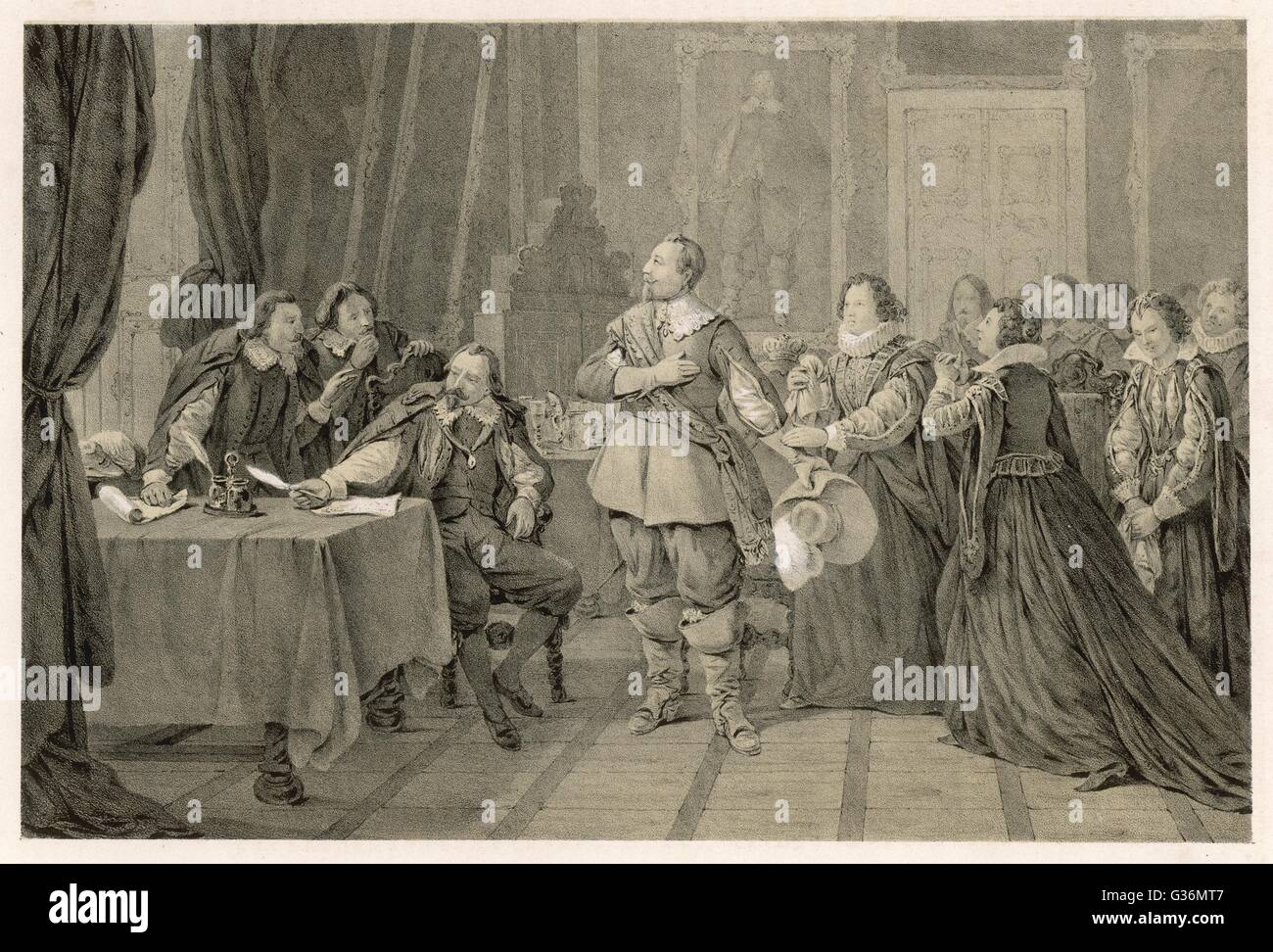 Gustav II. Adolf schließt sich während des Dreißigjährigen Krieges zusammen Stockfoto