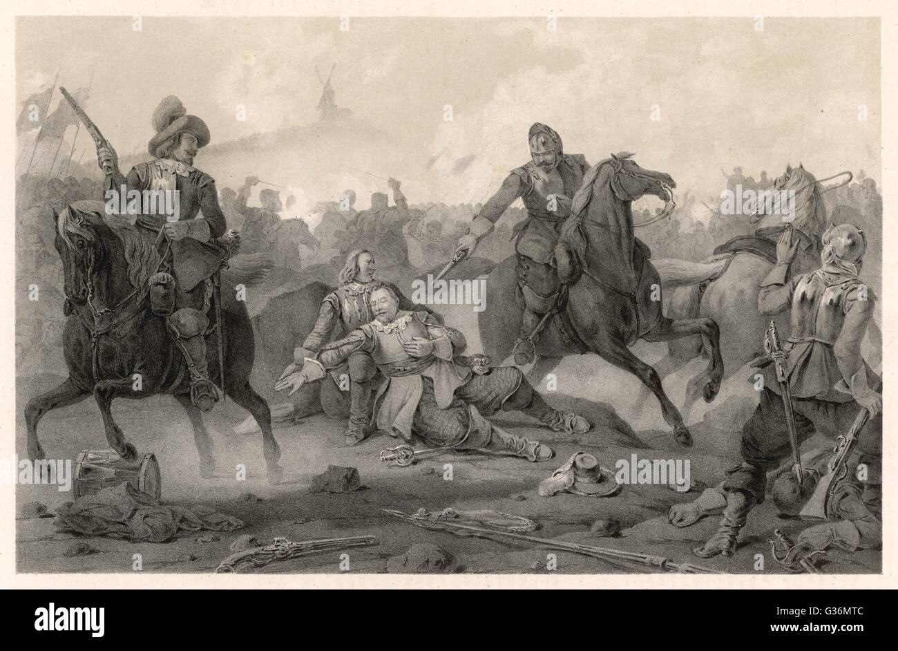 Die Schweden besiegen Albrecht von Wallenstein kaiserlichen Armee in der Schlacht von LUTZEN, trotz des Todes von Gustav II Adolf Date: 16. November 1632 Stockfoto