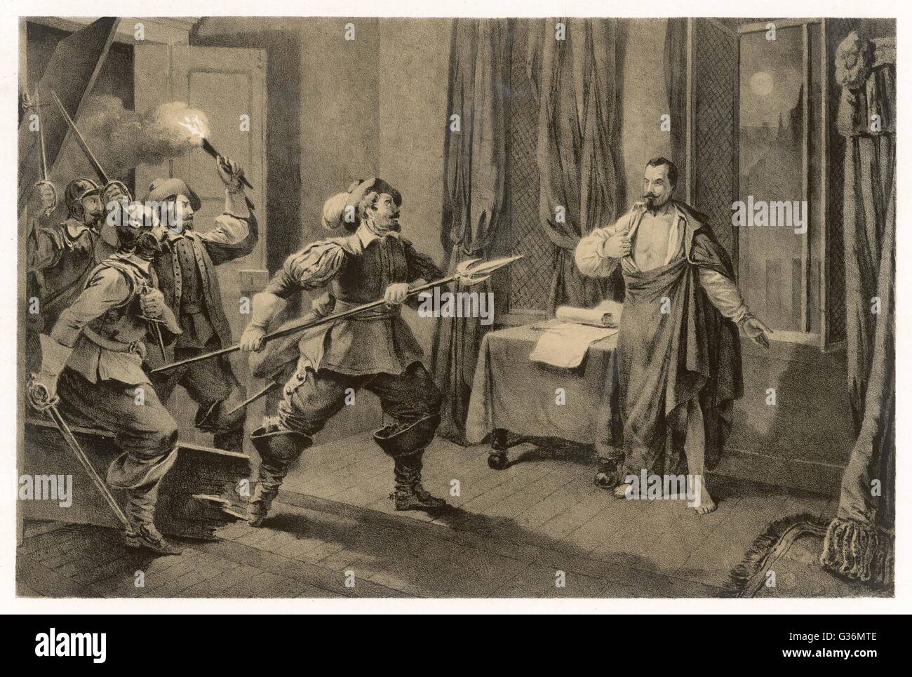 Albrecht von Wallenstein wird von Agenten des Ferdinand II. ermordet, weil er zu ehrgeizig Datum immer war: 25. Februar 1634 Stockfoto