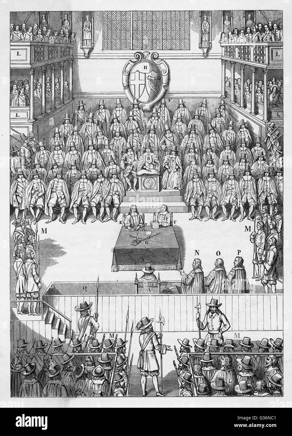 Der Versuch des Königs Charles ich.          Datum: Dezember 1648 Stockfoto