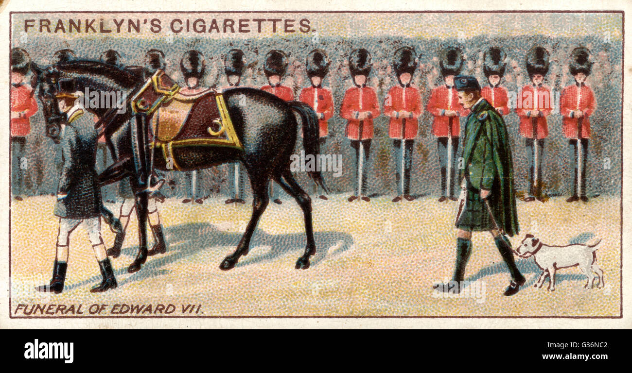 Das Begräbnis von König Edward VII, mit seinem Lieblingshund nach hinten.          Datum: 1910 Stockfoto