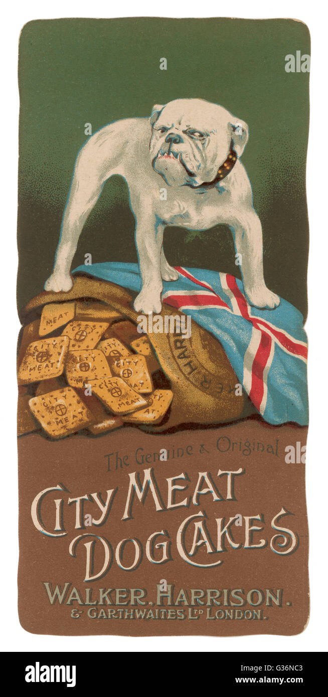 Werbung für City Meat Dog Cakes Stockfoto