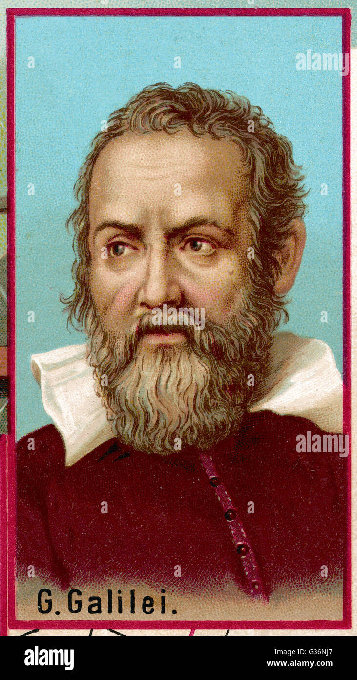 Galileo Galilei (1564-1642), italienischer Physiker, Mathematiker, Astronom und Philosoph. Er bekam Ärger mit der Kirche über seine Forderung, die die Sonne und nicht die Erde, steht im Mittelpunkt des Universums.      Datum: um 1600 Stockfoto