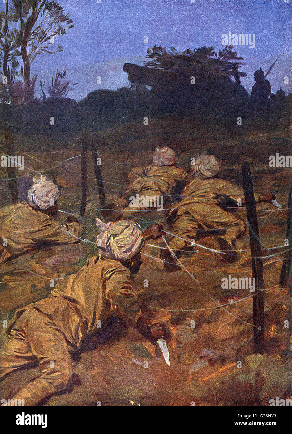 Sikh-Soldaten in Frankreich im Ersten Weltkrieg Stockfoto