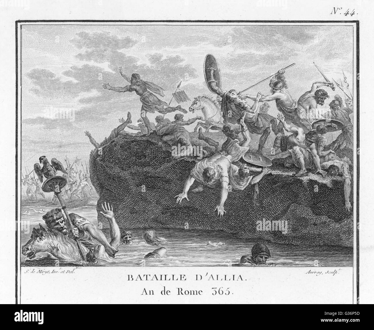 Die Gallier besiegen die Römer in der Schlacht am Fluss Allia.        Datum: 16 Juli 390 v. Chr. Stockfoto