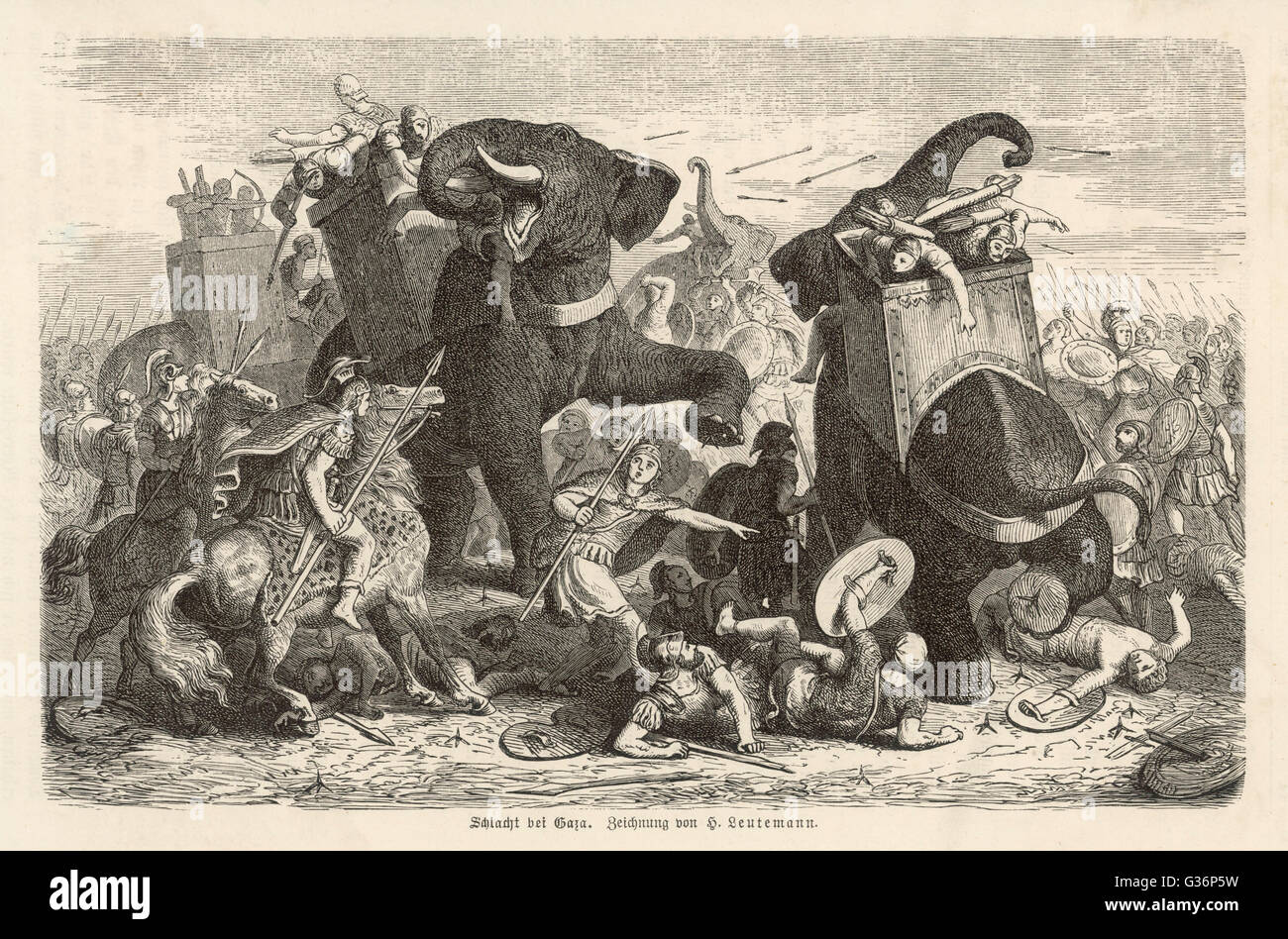 Ptolemäus von Ägypten besiegt Demetrius I. von Macedon Stockfoto