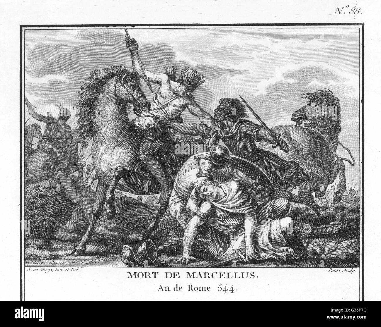 Tod des römischen Generals Marcus Claudius Marcellus Stockfoto