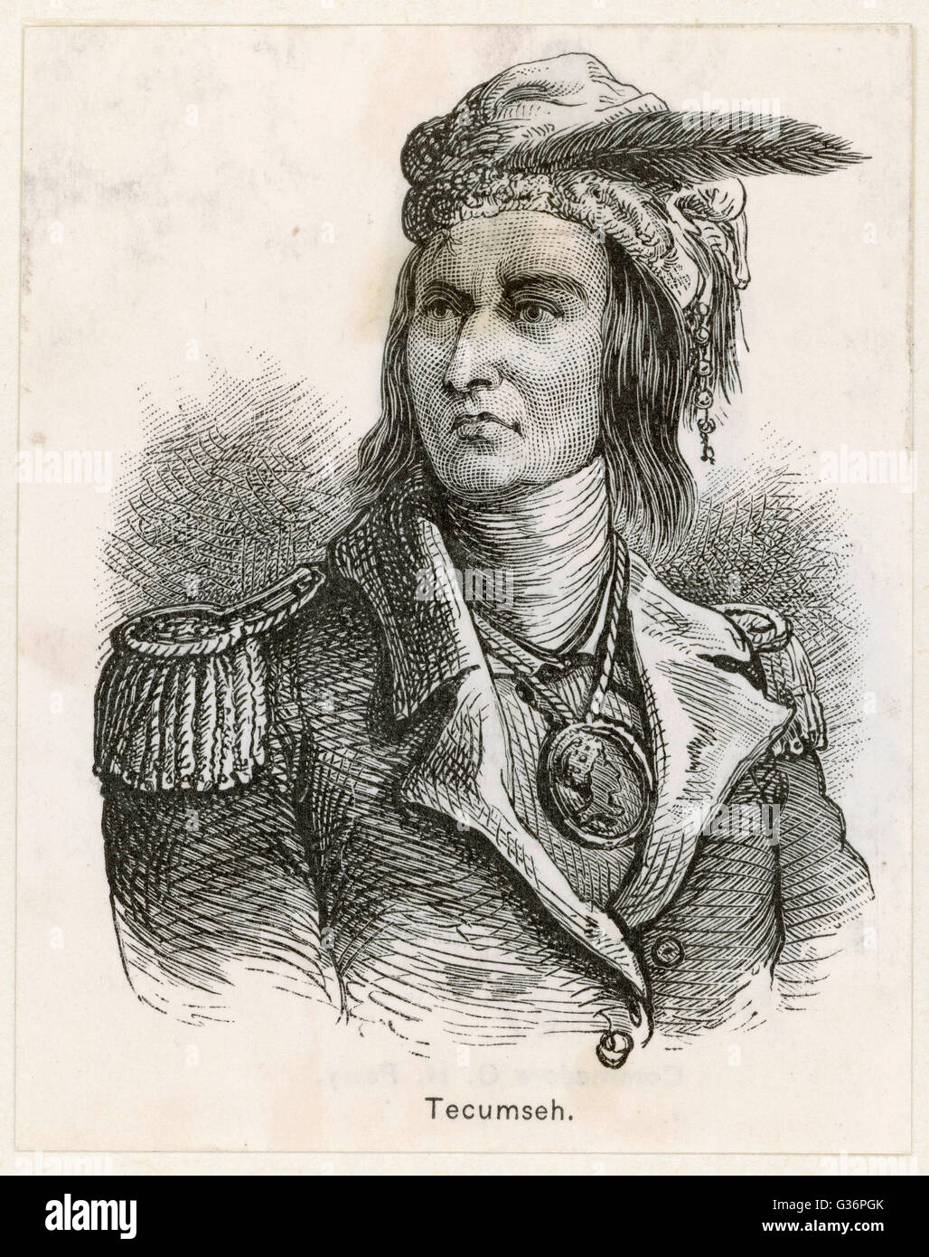 Tecumseh (Tecumtha, Tekamthi, 1768-1813), indianischen Häuptling des Stammes Shawnee.  Er wurde zum chief Sprecher für die Indianer im Ohio-Tal.      Datum: frühen 1800er Jahren Stockfoto