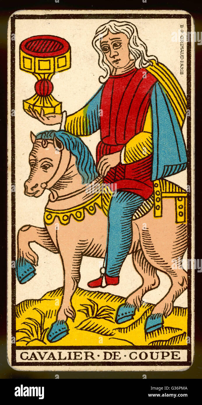 Tarotkarte – Cavalier de Coupe (Ritter der Kelche Stockfotografie - Alamy