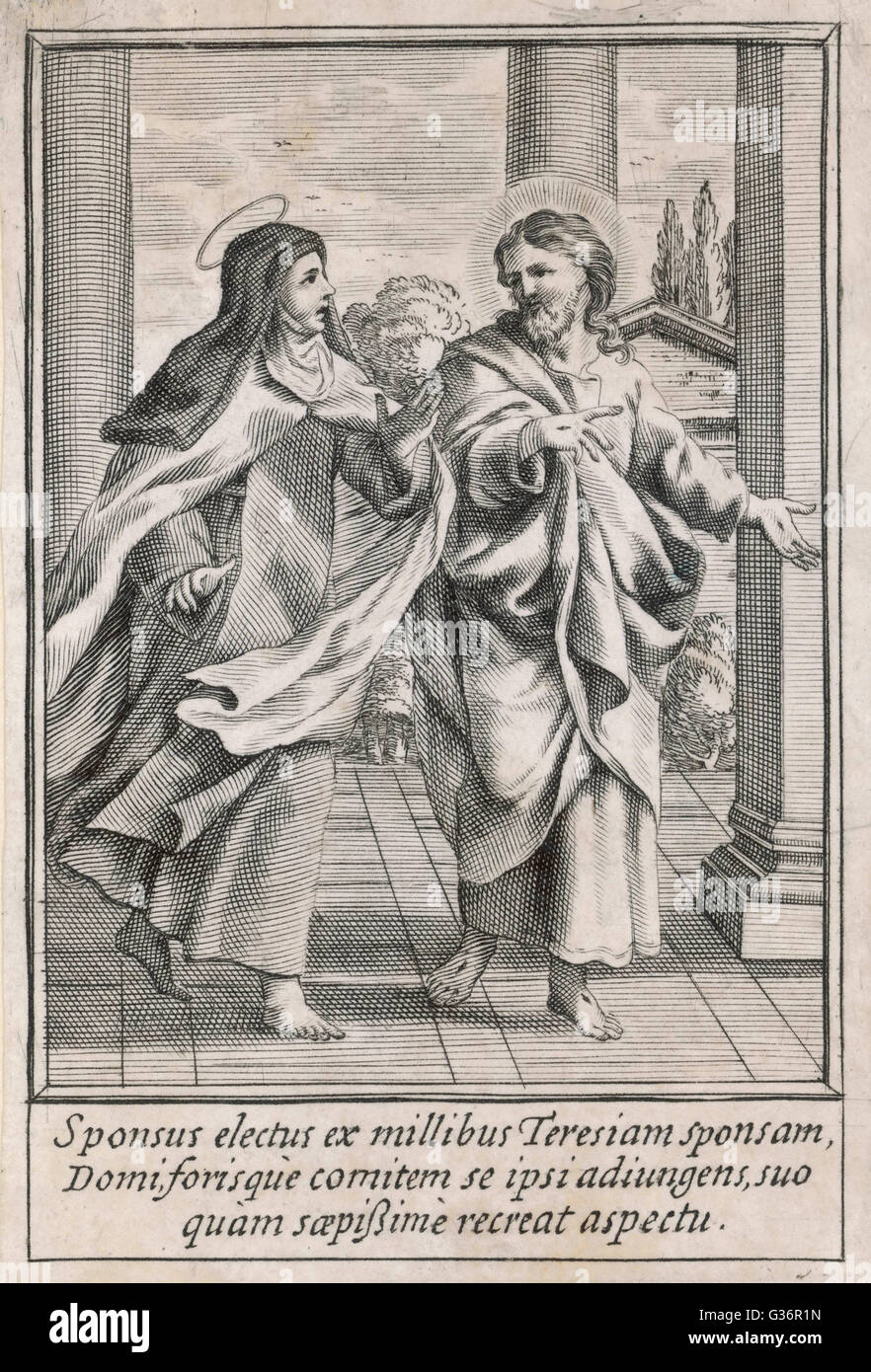 St. Teresa von Avila mit Christus Stockfoto