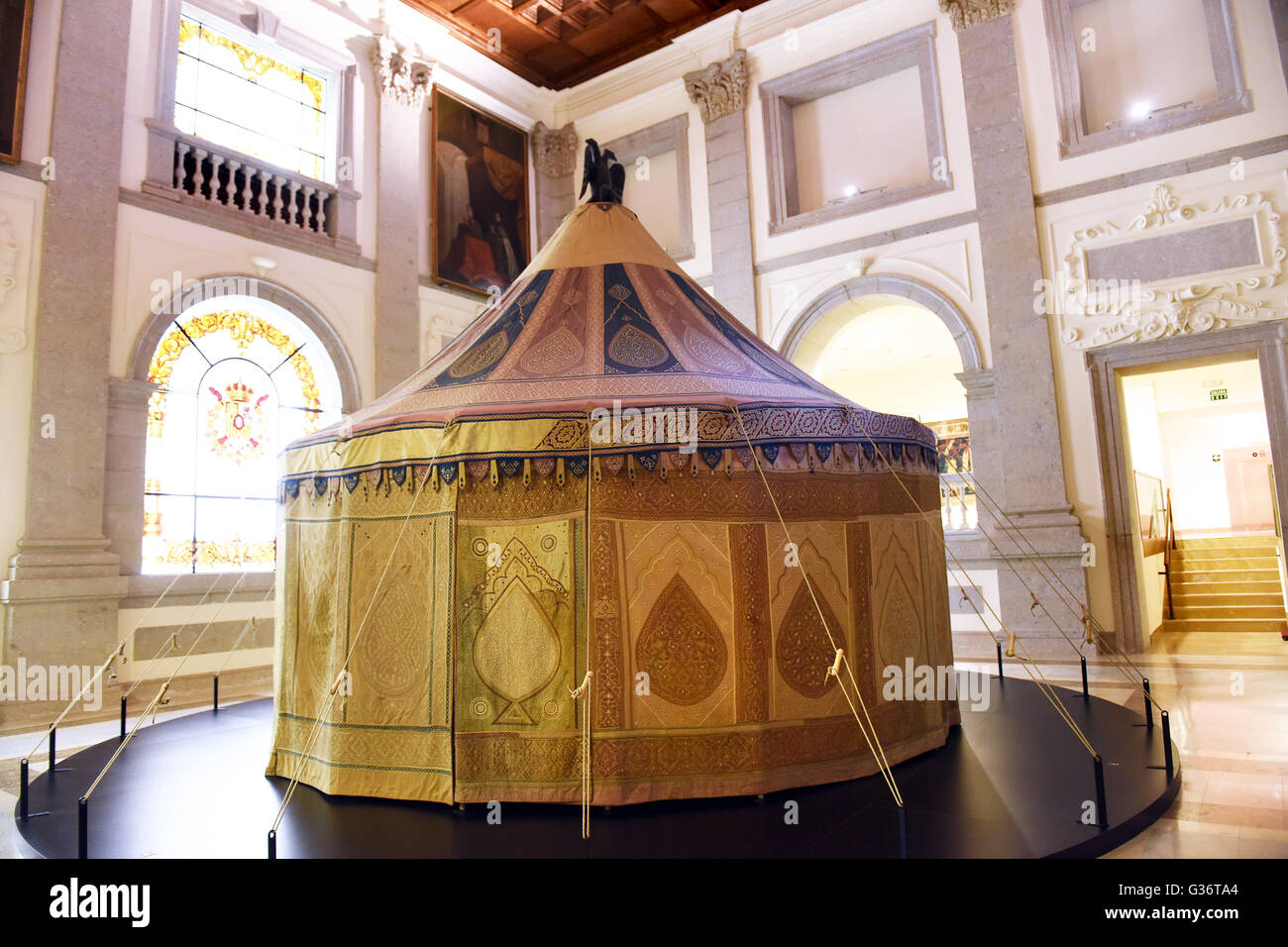 16. Jahrhundert Indo-portugiesischen Zelt bekannt als der Kaiser Charles V-Zelt im Alcazar von Toledo Museum in Spanien Stockfoto