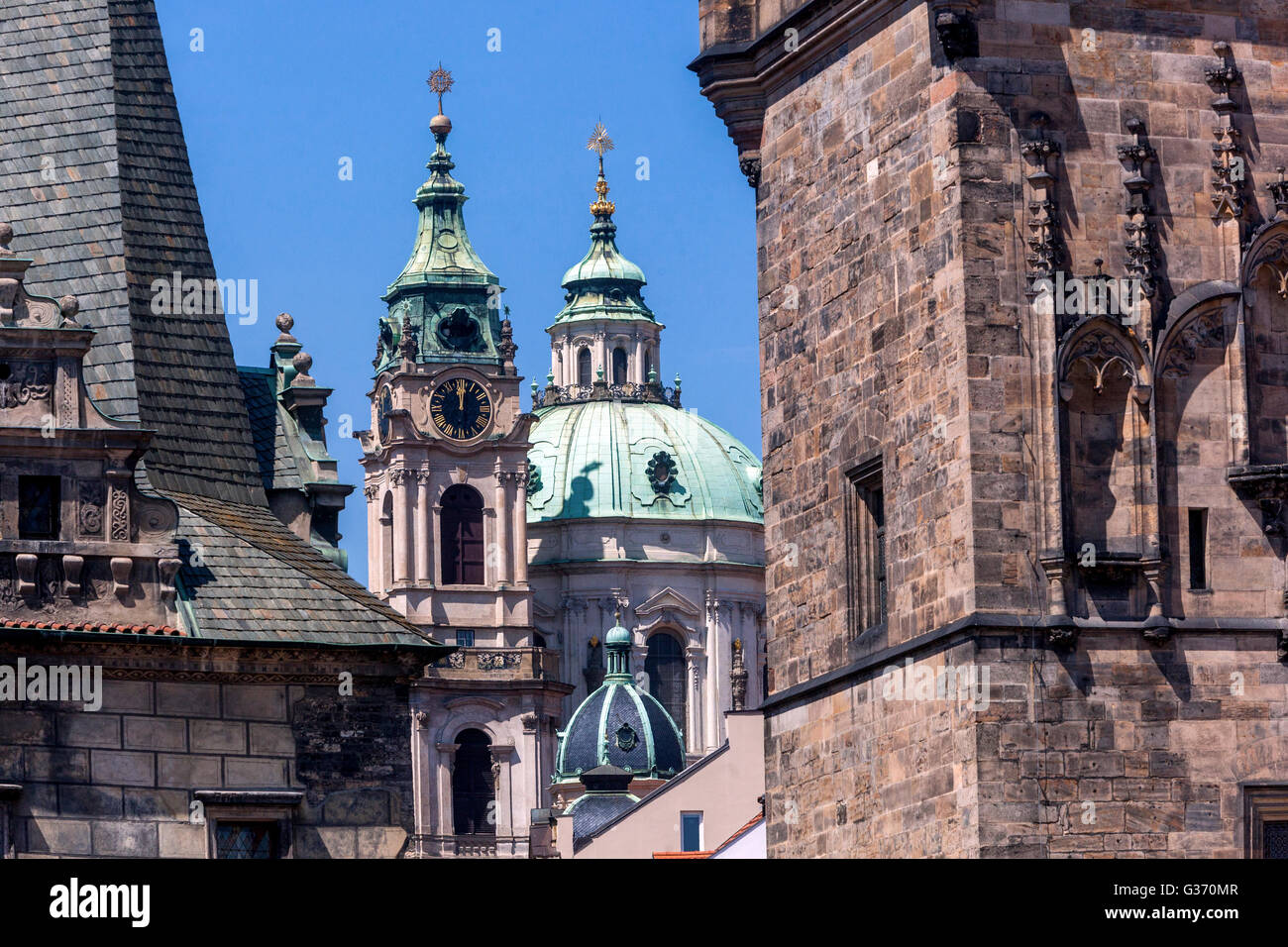 Prager St.-Nikolaus-Kirche, Mala Strana Prager Kleinseite Tschechische Republik Architektur Stockfoto