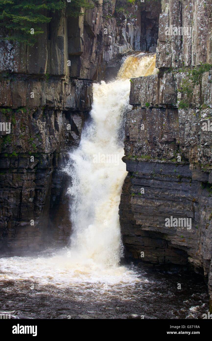 Hohe Kraft Wasserfall, River Tees, Wald-in-Teesdale, Durham Dales, Middleton-in-Teesdale, County Durham, England, UK. Stockfoto