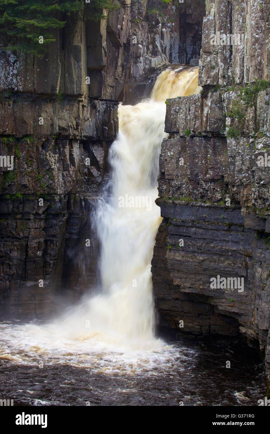 Hohe Kraft Wasserfall, River Tees, Wald-in-Teesdale, Durham Dales, Middleton-in-Teesdale, County Durham, England, UK. Stockfoto