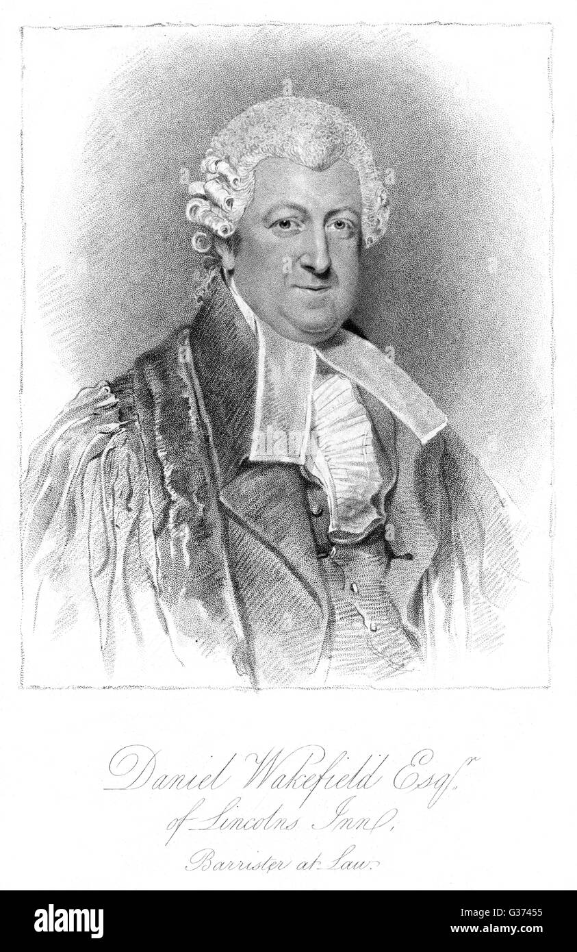 DANIEL Weber Rechtsanwalt von Lincolns Inn und politischer Ökonom Datum: 1776-1846 Stockfoto