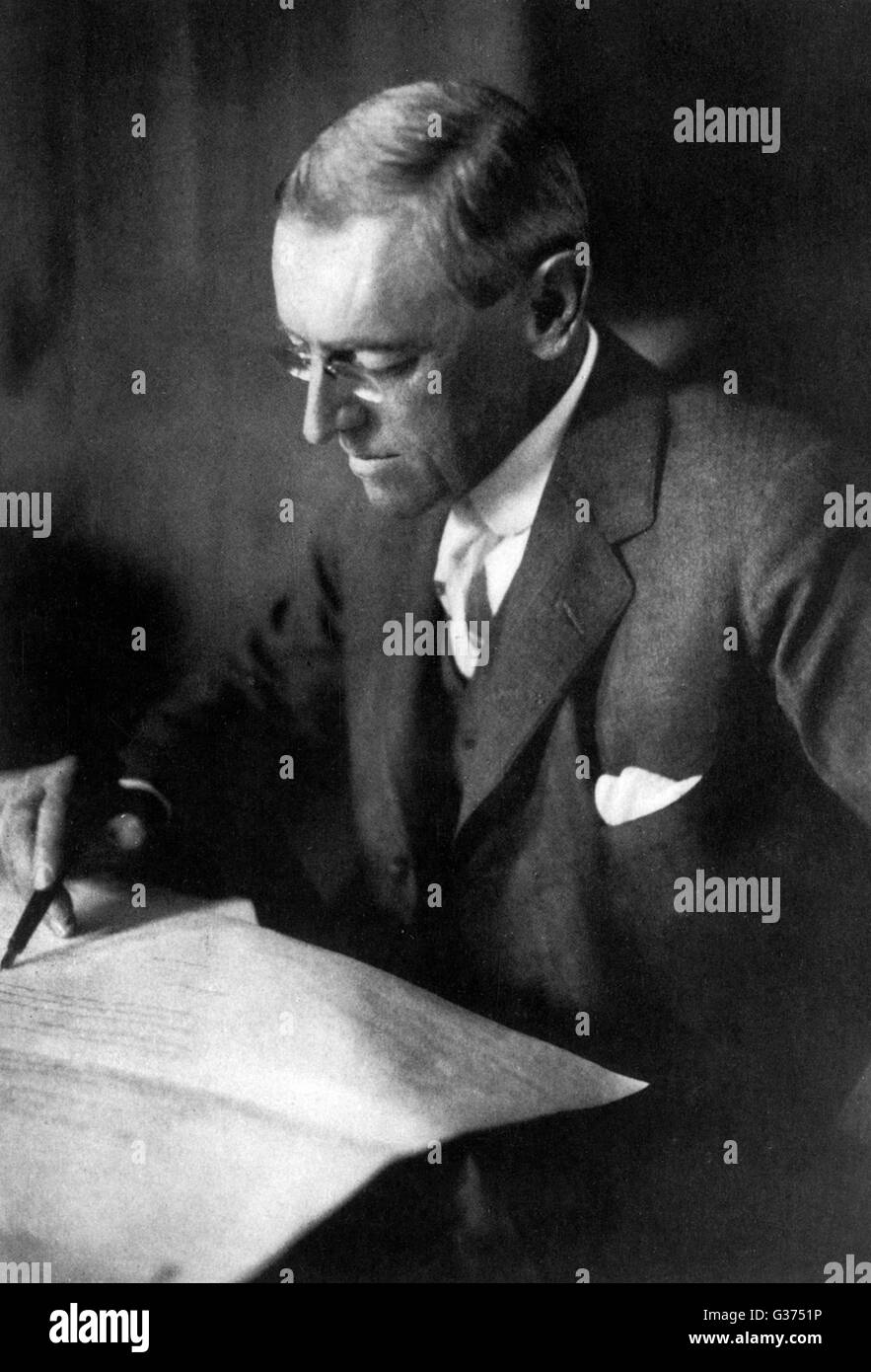 WOODROW WILSON amerikanischen Präsidenten Datum: 1856-1924 Stockfoto