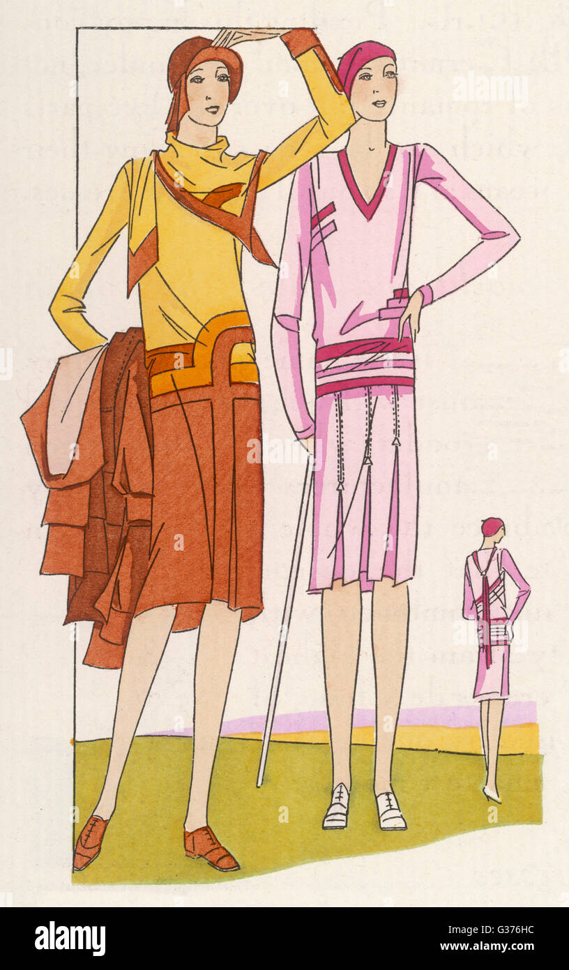 Zwei sportliche Outfits von Doeuillet-Doucet und Joseph Paquin Stockfoto
