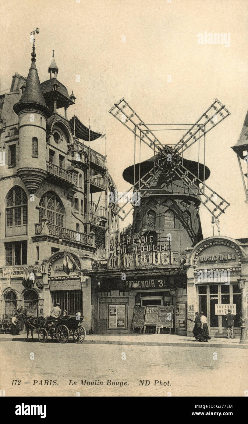 Nachtclub und Revue im Moulin Rouge in Paris Stockfoto