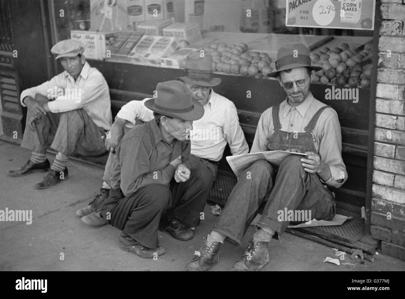 Typische Bauerngruppe von Prairie City, Missouri, in Mississip Stockfoto