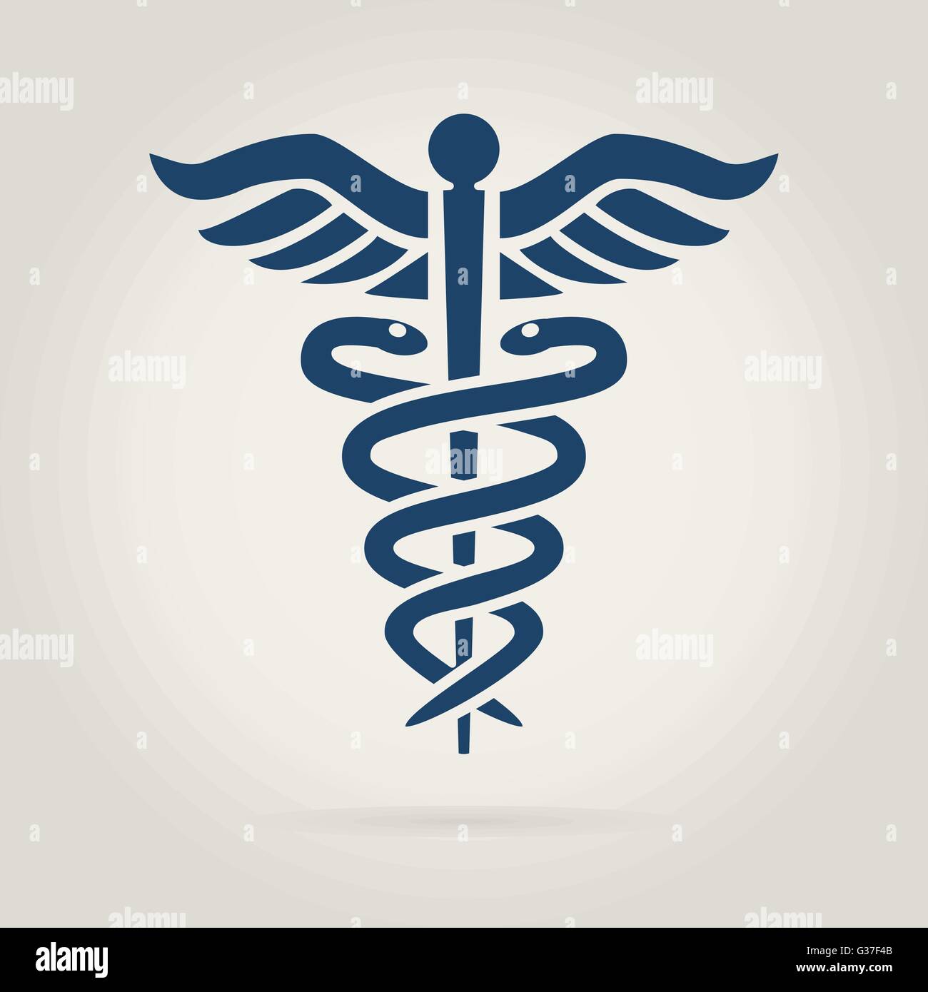 Hermesstab medizinischen Symbol in dunkel blau Stock Vektor