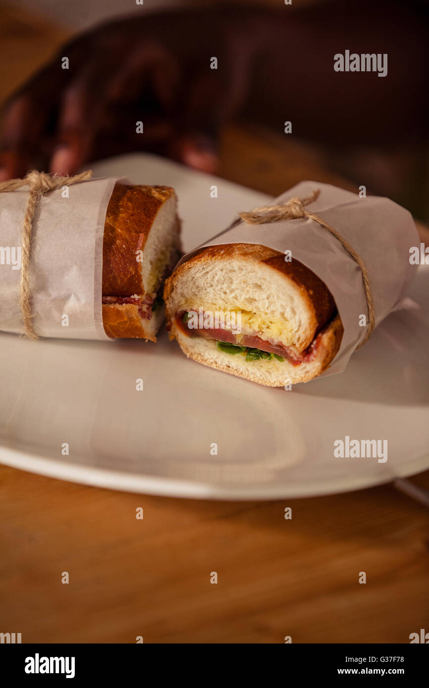Nahaufnahme von sandwich Stockfoto