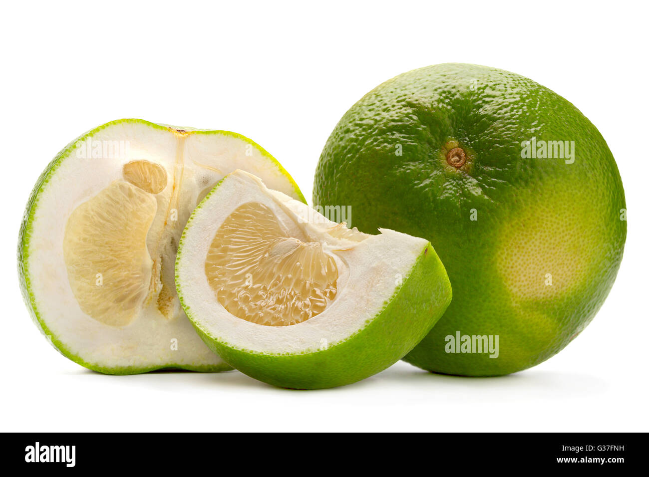 Pomelit Hybrid Pomelo und Greapefruit isoliert auf weißem Hintergrund Stockfoto