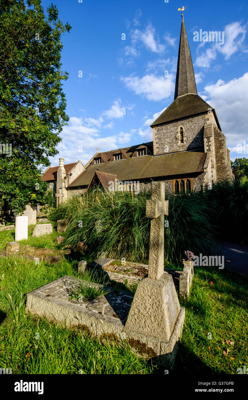 All Saints Church, Kirche von England/anglikanische Banstead, England, Vereinigtes Königreich Stockfoto