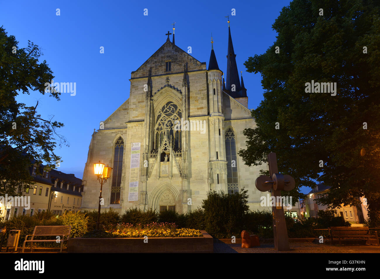 St. Johann Kirche, Kirchplatz, Saalfeld, Thüringen, Deutschland / Johanneskirche Stockfoto