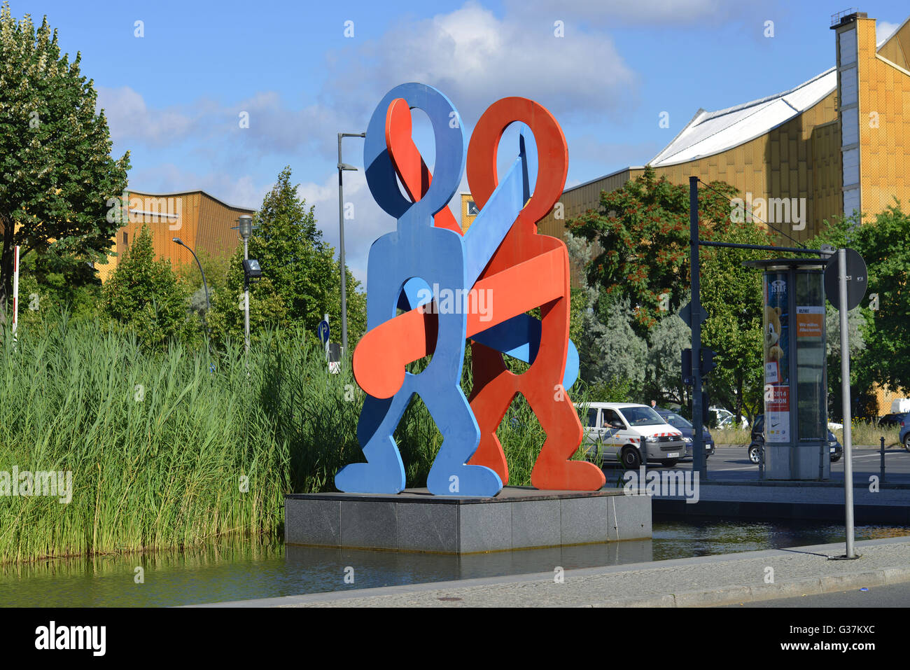 Keith Haring, der Boxer, Eichhornstrasse, Potsdamer Platz, Tiergarten, Berlin, Deutschland Stockfoto