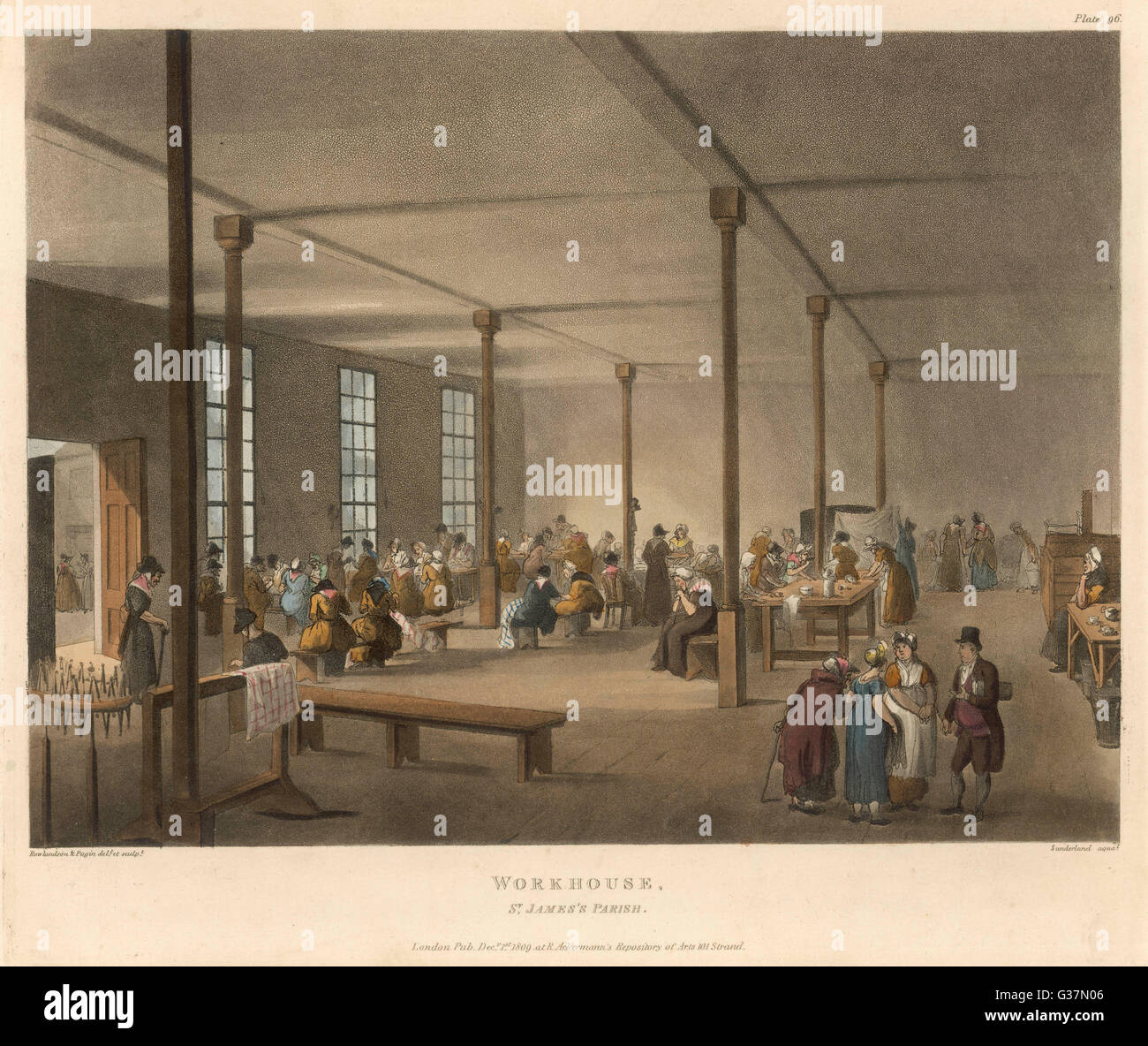 Das Arbeitshaus von St. James Parish, London Datum: 1809 Stockfoto