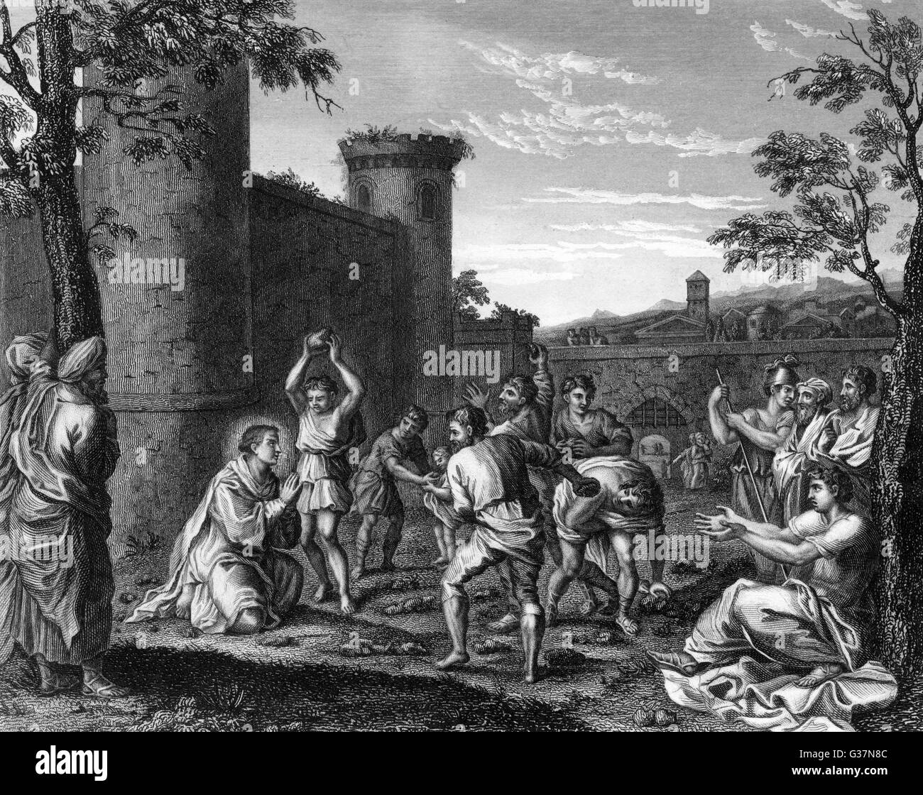 STEINIGUNG VON ST. STEPHEN Stockfoto