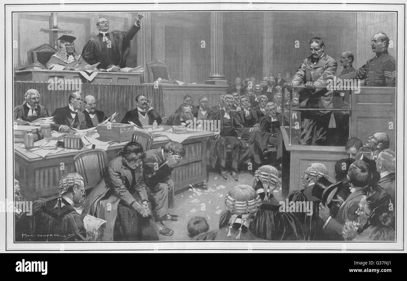 Todesurteil ausgesprochen Mörder im Old Bailey - "und kann die Herr, erbarme dich deiner Seele" Datum: 1907 Stockfoto