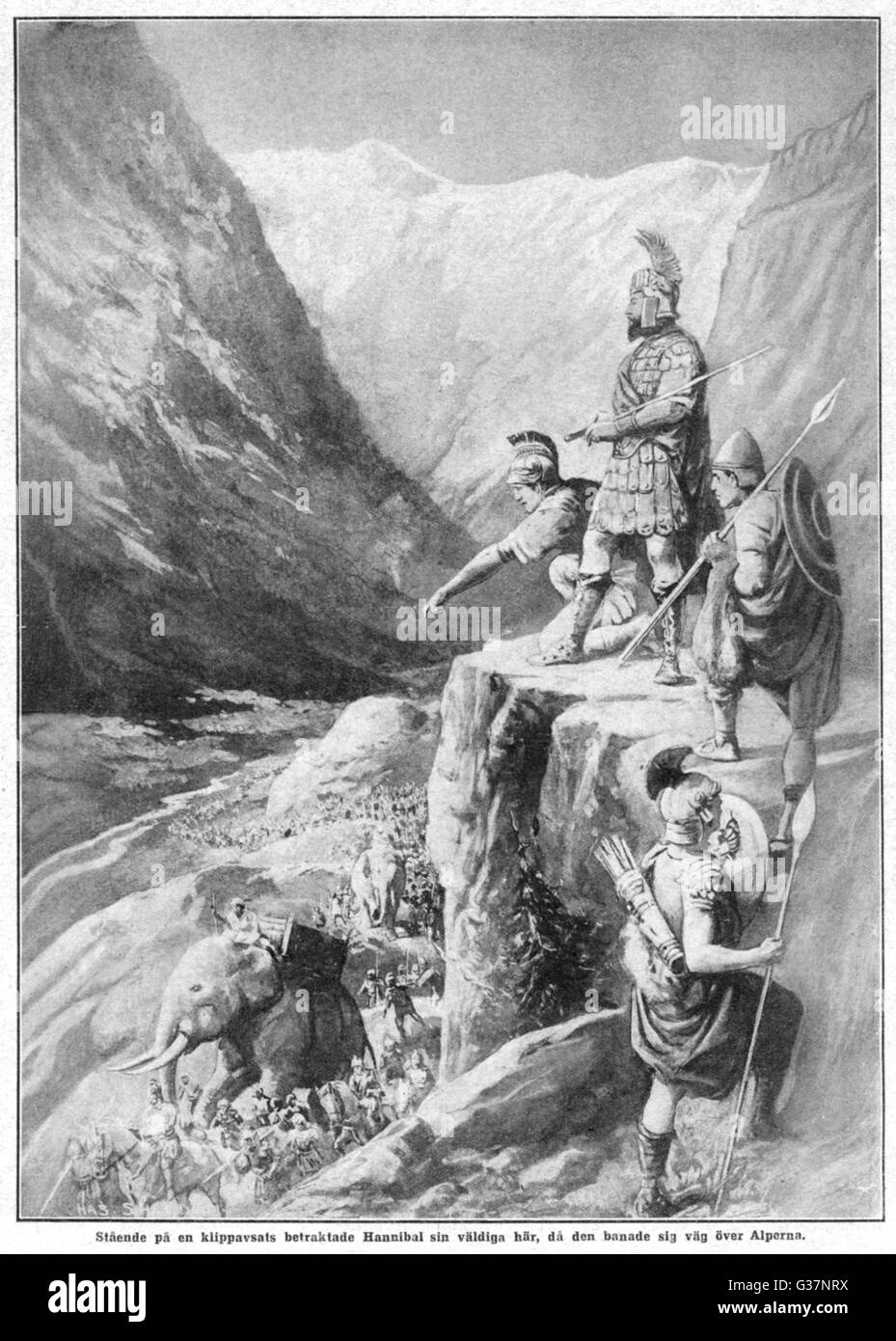 Punischen Krieg A römische Reconnaissance Patrol Uhren Hannibals Vormarsch durch die Alpen Datum: 218 v. Chr. Stockfoto