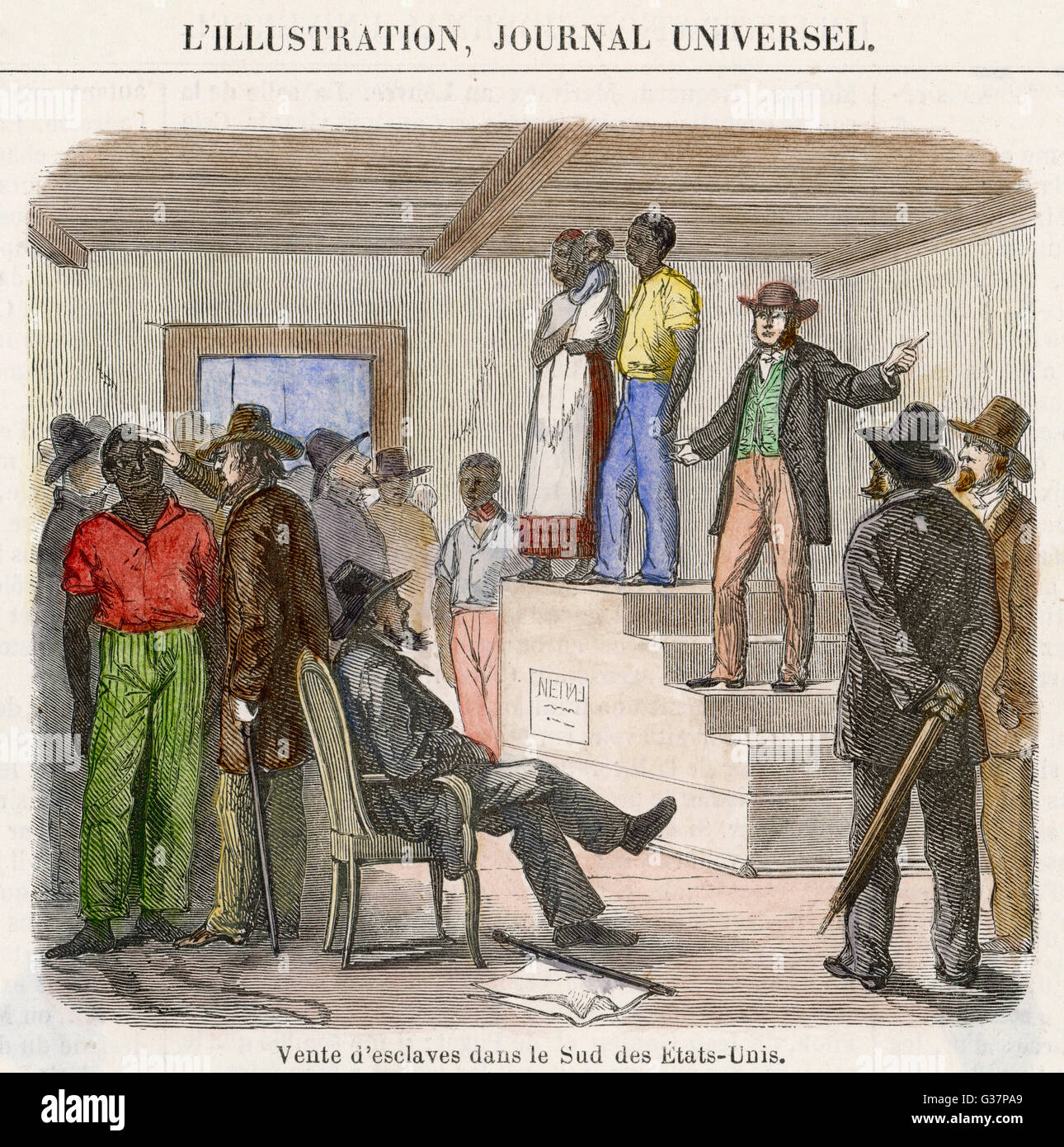 Slave-Verkauf in Amerika Datum: 1861 Stockfoto