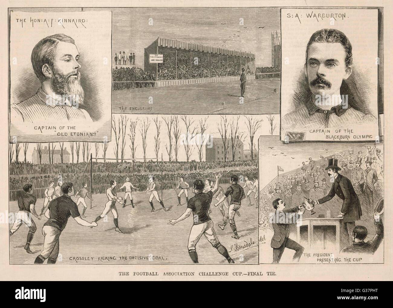 Das Finale der Football Association Challenge Cup: The Old Etonians von Blackburn Olympic geschlagen.       Datum: 1882/3 Stockfoto