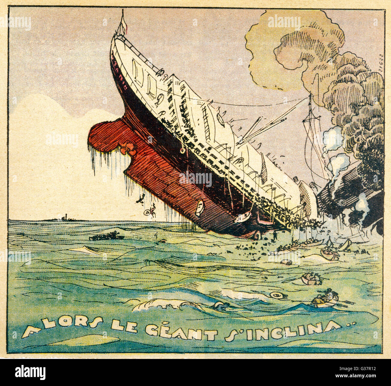 Untergang der Titanic Stockfoto
