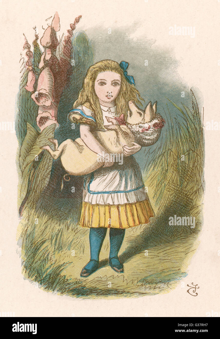 Lewis Carroll - Alice und Schwein Stockfoto