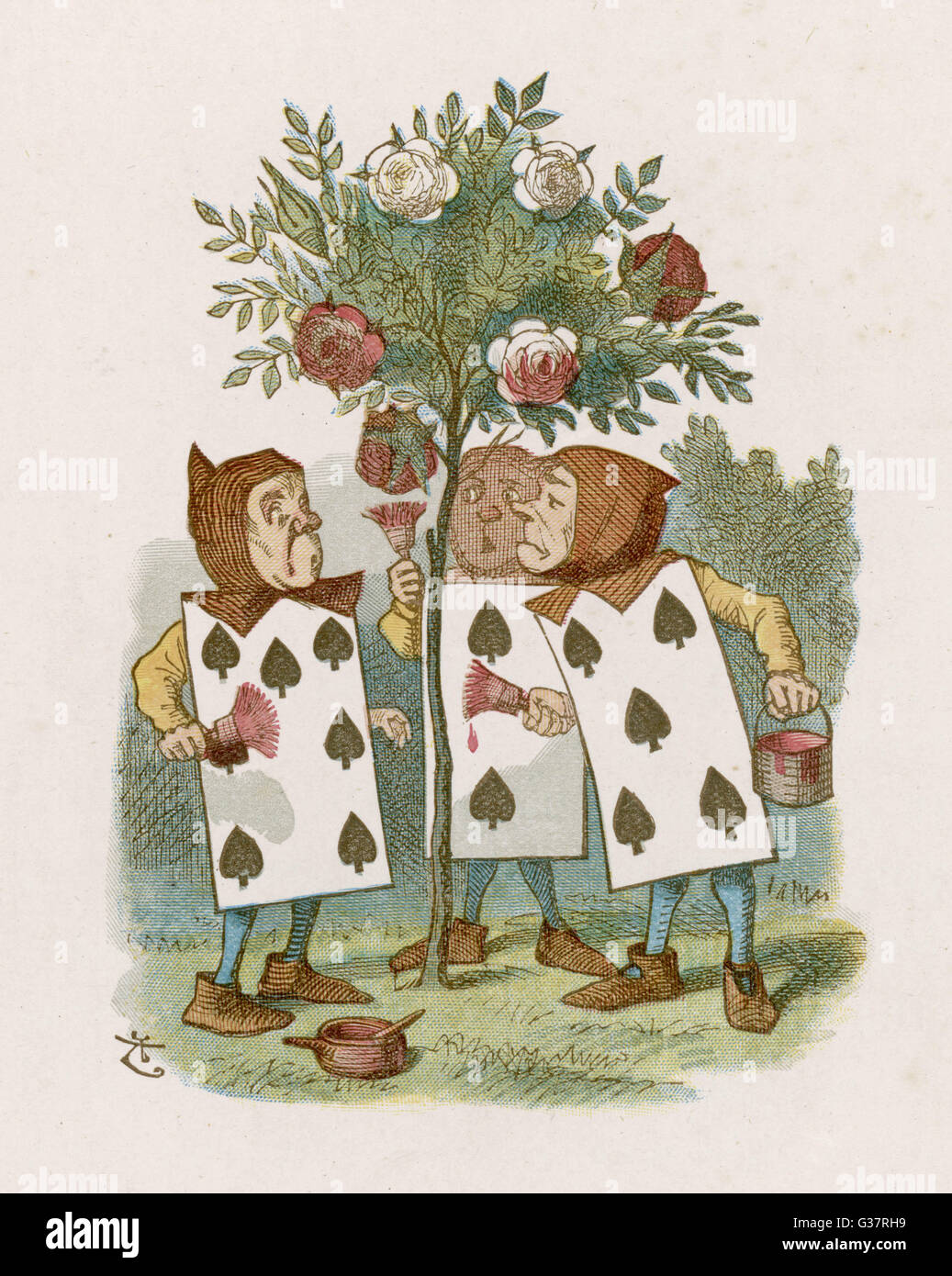 Lewis Carroll - Alice und Gärtner Stockfoto
