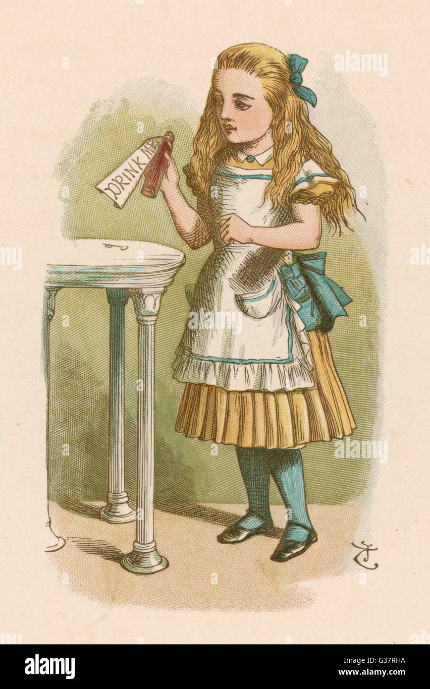 Lewis Carroll - Alice - Trink Mir Eine Flasche Stockfoto
