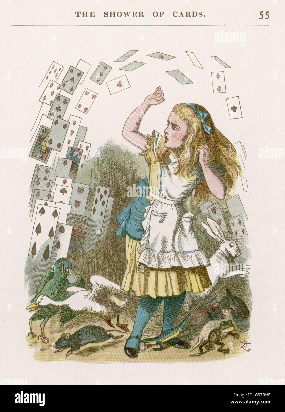 Lewis Carroll - Alice und Karten Stockfoto