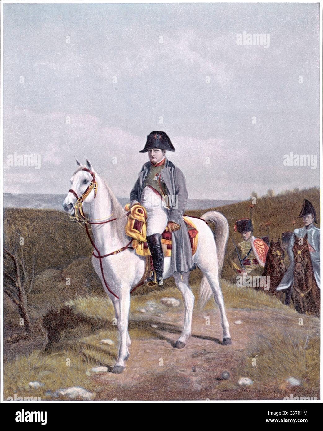 NAPOLEON auf dem Pferderücken, 1814 Datum: 1769-1821 Stockfoto