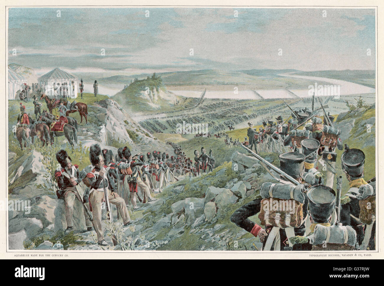 Die französische Armee überquert am Njemen, der ersten Phase der Invasion von Russland Datum: Juli 1812 Stockfoto