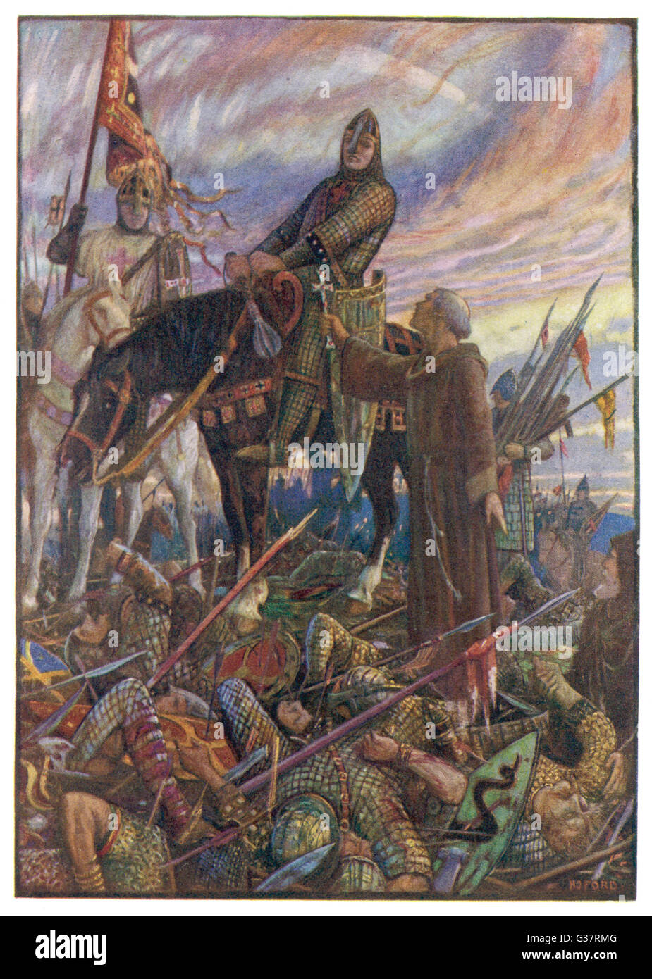 Schlacht von HASTINGS William, Herzog von Normandie, besiegt die englische Armee unter der Leitung von Harold Date: 14 Oktober 1066 Stockfoto