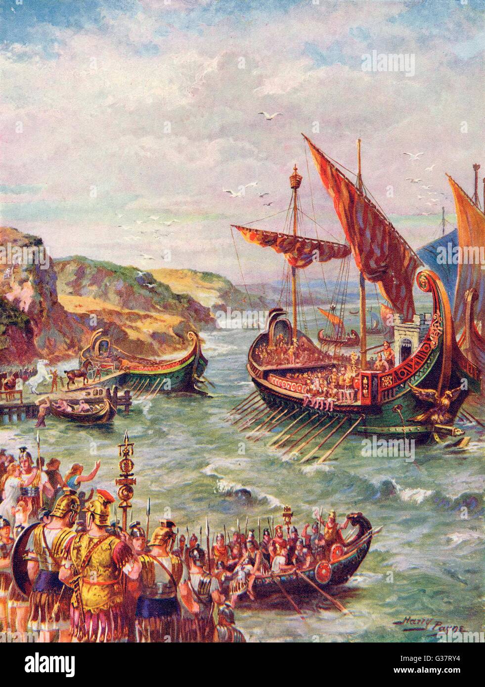 Die Römer verlassen England.          Datum: 410 Stockfoto
