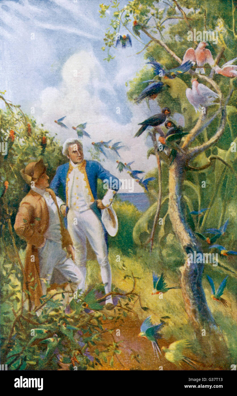 Cook und Banken zu bewundern, die Flora und Fauna der Botany Bay, Australien Datum: 28. April 1770 Stockfoto